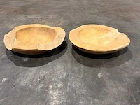 Teak houten schaal 40 cm. - afbeelding 1 van  2