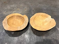Teak houten schaal 40 cm. - afbeelding 2 van  2