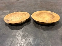 Teak houten schaal 40 cm. - afbeelding 1 van  2