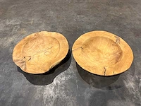 Teak houten schaal 40 cm. - afbeelding 2 van  2