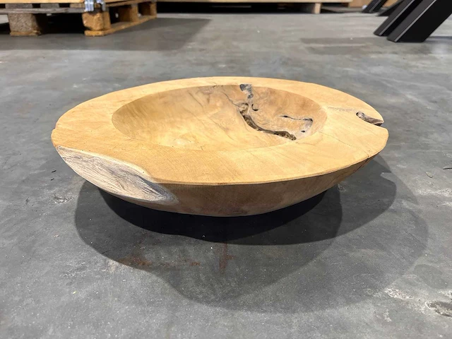 Teak houten schaal 40 cm - afbeelding 1 van  2
