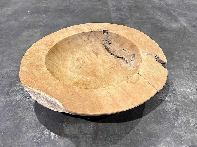 Teak houten schaal 40 cm - afbeelding 2 van  2