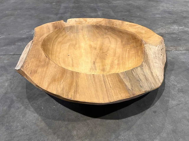 Teak houten schaal 60 cm - afbeelding 1 van  2