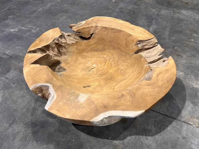 Teak houten schaal 60 cm - afbeelding 2 van  2