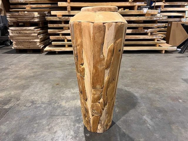 Teak houten vaas 100 cm. - afbeelding 1 van  2