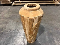 Teak houten vaas 100 cm. - afbeelding 2 van  2