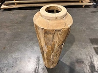 Teak houten vaas 100 cm. - afbeelding 2 van  2