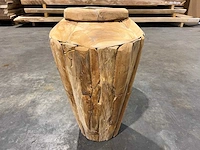 Teak houten vaas 50 cm. - afbeelding 1 van  2