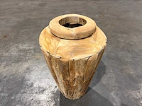 Teak houten vaas 50 cm. - afbeelding 2 van  2