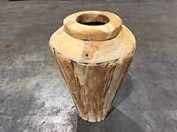 Teak houten vaas 50 cm. - afbeelding 1 van  1