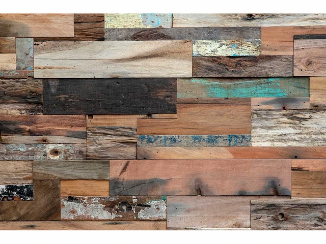 Teak houten wandpaneel scrapwood (10x) - afbeelding 2 van  2