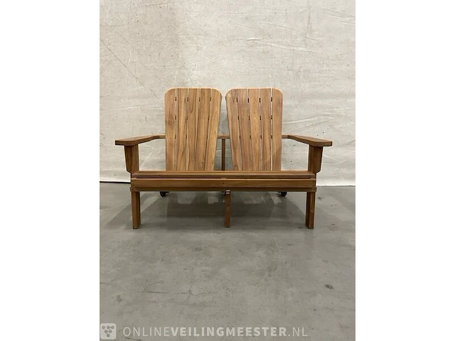 Teakhouten dubbele relax bank - afbeelding 2 van  4