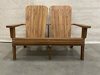 Teakhouten dubbele relax bank - afbeelding 2 van  4