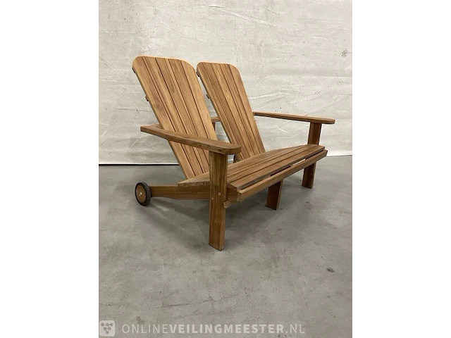 Teakhouten dubbele relax bank - afbeelding 3 van  4