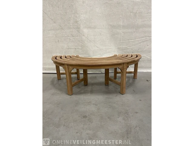 Teakhouten halve boombank - afbeelding 1 van  4