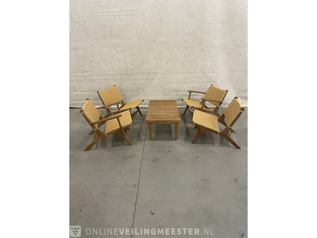 Teakhouten lounge set 120 cm - afbeelding 1 van  5