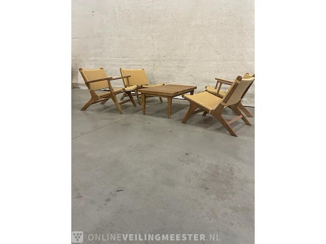 Teakhouten lounge set 120 cm - afbeelding 2 van  5