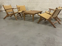 Teakhouten lounge set 120 cm - afbeelding 2 van  5