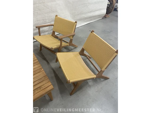 Teakhouten lounge set 120 cm - afbeelding 4 van  5