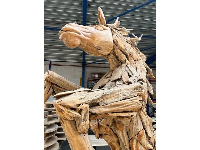 Teakhouten ‘mustang’ paard - afbeelding 6 van  6