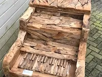 Teakhouten piano uniek item - afbeelding 2 van  9