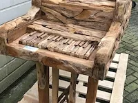Teakhouten piano uniek item - afbeelding 3 van  9
