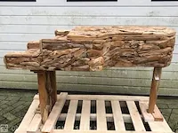 Teakhouten piano uniek item - afbeelding 4 van  9