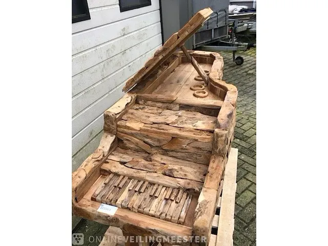 Teakhouten piano uniek item - afbeelding 5 van  9