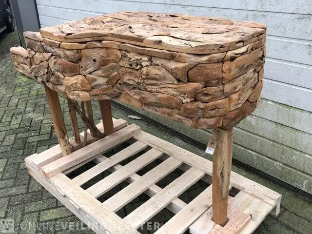 Teakhouten piano uniek item - afbeelding 8 van  9