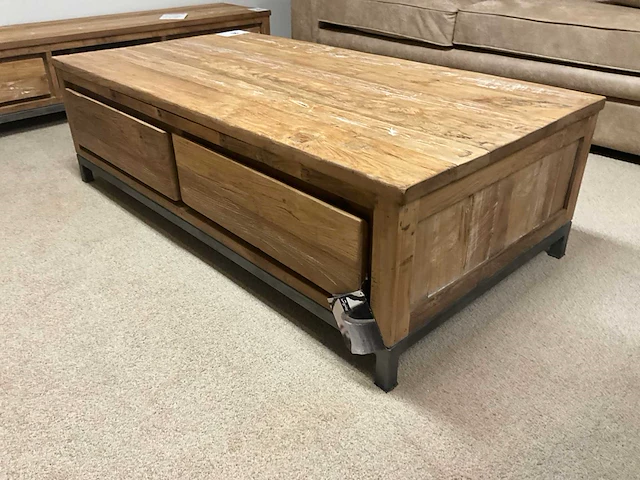 Teakhouten salontafel - afbeelding 1 van  6