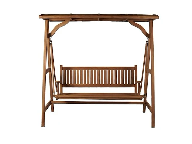 Teakhouten schommelbank 120 cm - afbeelding 1 van  5