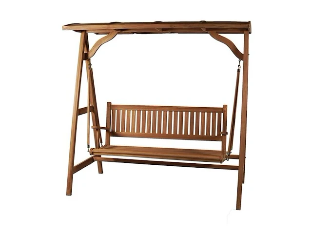 Teakhouten schommelbank 120 cm - afbeelding 2 van  5