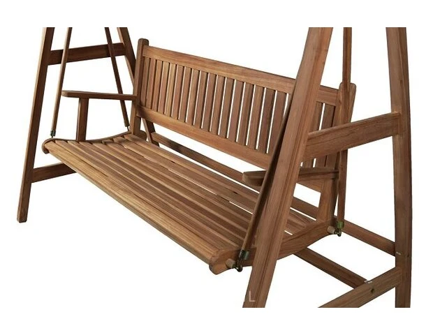 Teakhouten schommelbank 120 cm - afbeelding 3 van  5