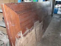 Teakhouten tafelblad 351 x 103 cm. let op! een gedeelte van het blad is reeds geschuurd. - afbeelding 3 van  6