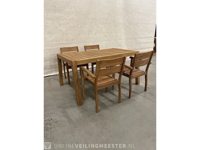 Teakhouten tuinset 160 cm - afbeelding 1 van  5