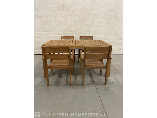 Teakhouten tuinset 160 cm - afbeelding 2 van  5