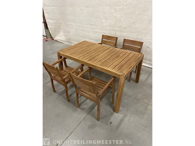 Teakhouten tuinset 160 cm - afbeelding 3 van  5