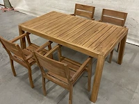 Teakhouten tuinset 160 cm - afbeelding 3 van  5