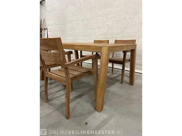 Teakhouten tuinset 160 cm - afbeelding 4 van  5