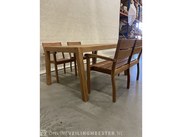 Teakhouten tuinset 160 cm - afbeelding 4 van  5