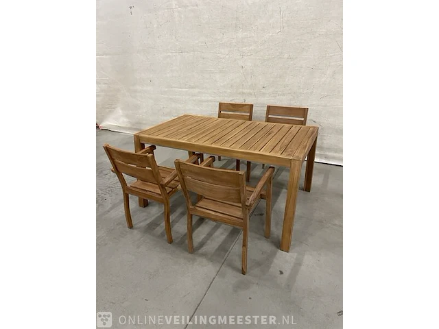 Teakhouten tuinset 160 cm - afbeelding 2 van  5