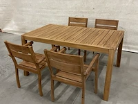 Teakhouten tuinset 160 cm - afbeelding 2 van  5