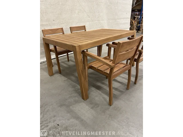 Teakhouten tuinset 160 cm - afbeelding 3 van  5