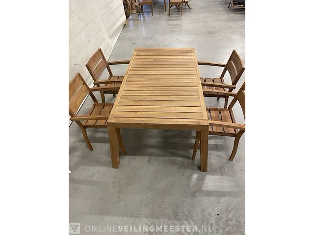 Teakhouten tuinset 160 cm - afbeelding 4 van  5
