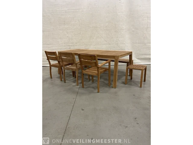 Teakhouten tuinset 220 cm - afbeelding 1 van  4