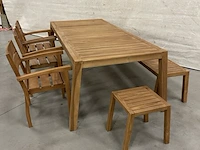 Teakhouten tuinset 220 cm - afbeelding 2 van  4