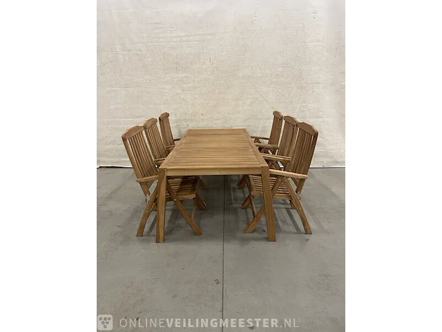 Teakhouten tuinset 220 cm - afbeelding 1 van  6
