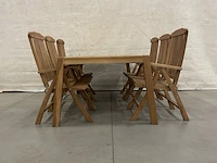 Teakhouten tuinset 220 cm - afbeelding 2 van  6