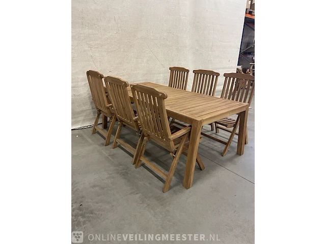 Teakhouten tuinset 220 cm - afbeelding 3 van  6