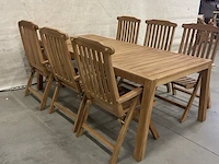 Teakhouten tuinset 220 cm - afbeelding 3 van  6